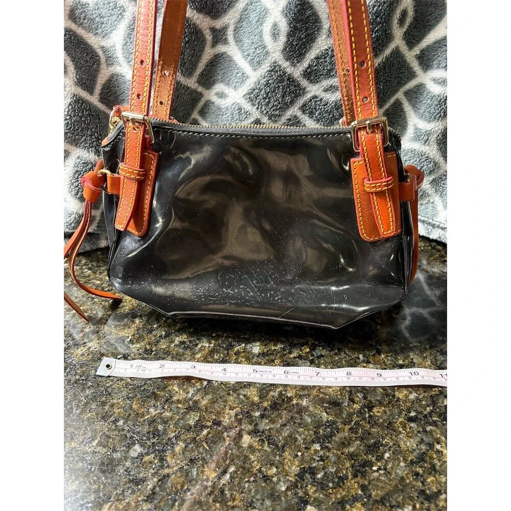 Dooney & Bourke Nina Shoulder Bag Purse Womens Small Black Red Lining - Picture 6 of 10